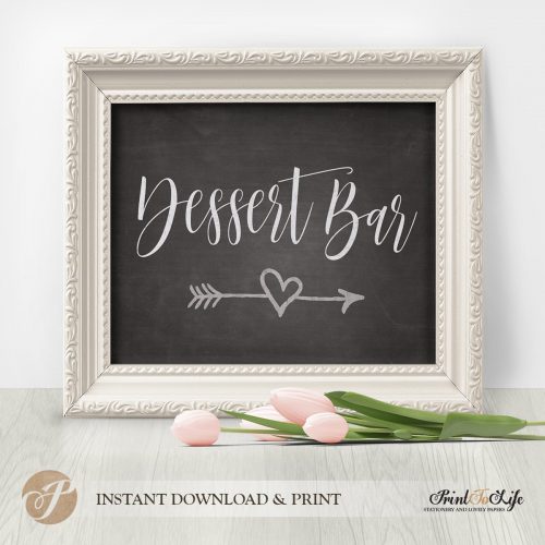 Dessert Bar Sign, Dessert Bar Table Sign, Printable Chalkboard Sign
