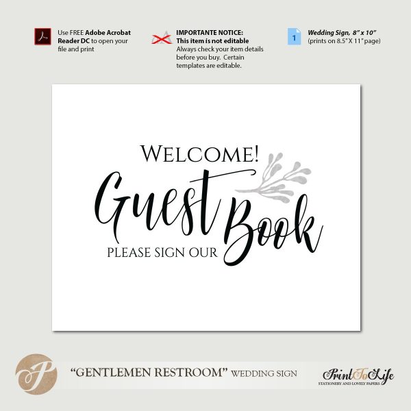 Wedding Guest Book Sign, Guest Book Sign, Please Sign Our Guest Book ...