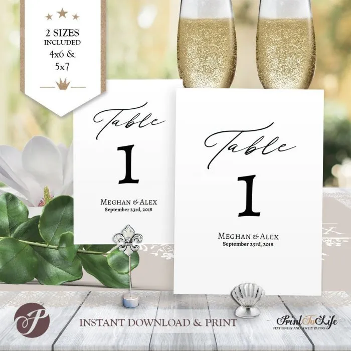 Wedding Table Numbers