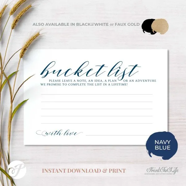 Bucket List Card by Printolife