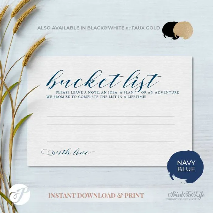 Bucket List Card by Printolife