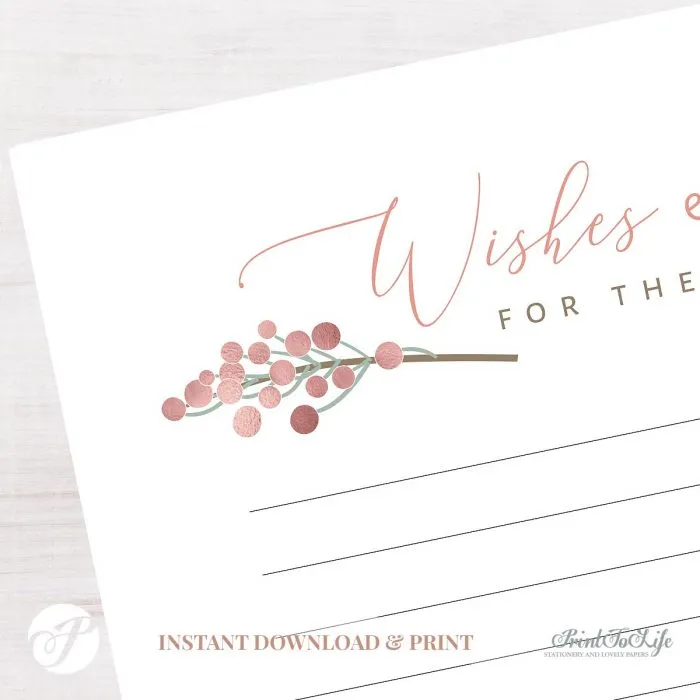 Wishes & Wisdom for the Newlyweds Card by Printolife