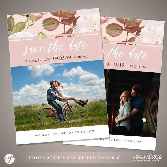Peony Save the Date Card by Printolife
