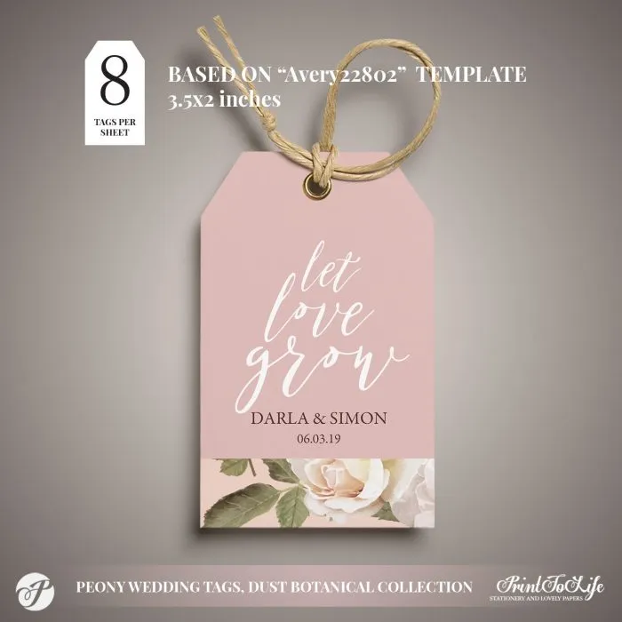 let love grow gift tag by Printolife