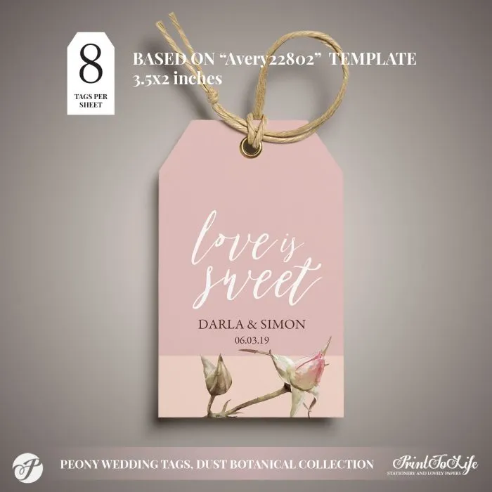 love is sweet gift tag by Printolife