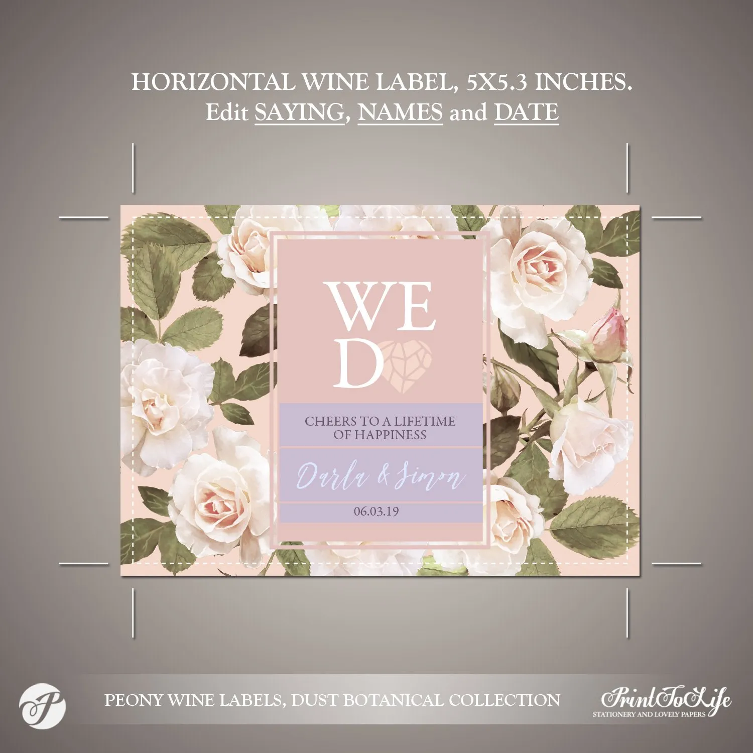 wine bottle label template by Printolife