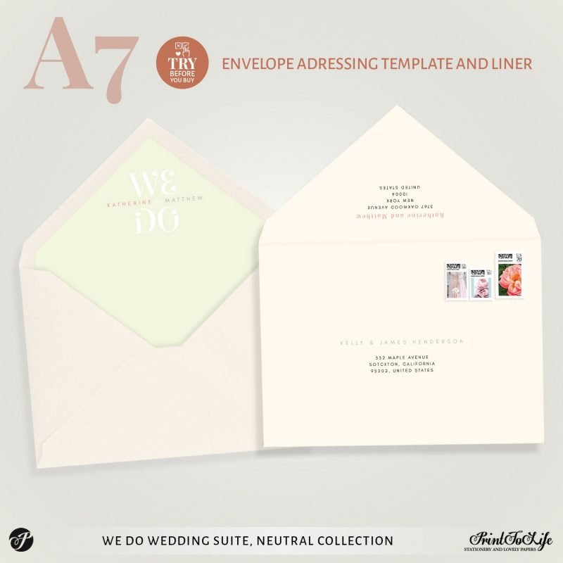 We Do Wedding Invitation Set, Coral, Gardenia and Sage Suite - Printolife