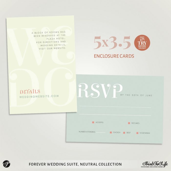 RSVP and Details card template We Do Wedding Invitation Set by Printolife