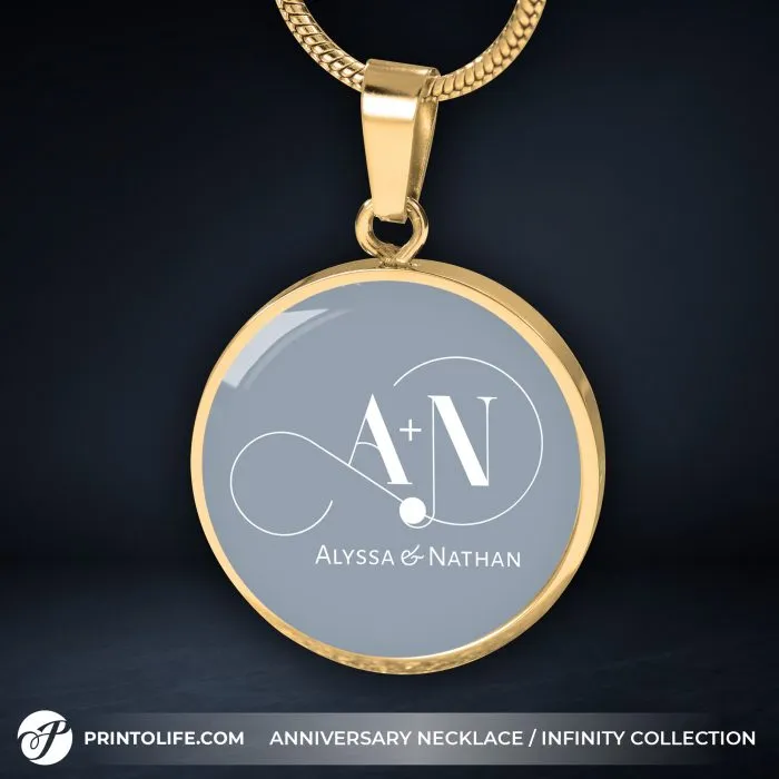 Infinity necklace, Anniversary Gift, 1 Personalized Circle Pendant with Monogram, Infinity Collection - Image 13