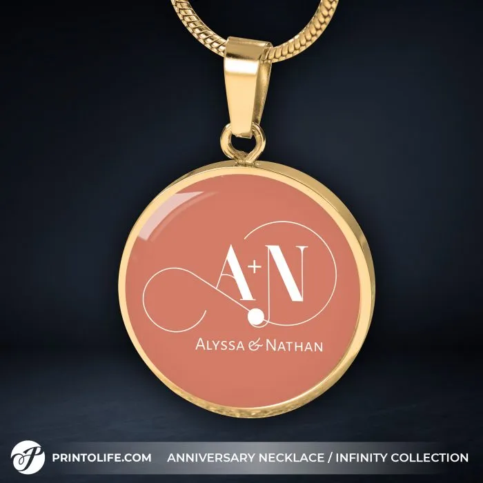 Infinity necklace, Anniversary Gift, 1 Personalized Circle Pendant with Monogram, Infinity Collection - Image 14