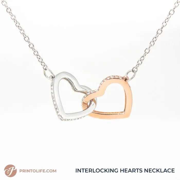 Long distance relationship gifts, Personalized Hearts Maps, 1 Interlocked Hearts Necklace - Image 9