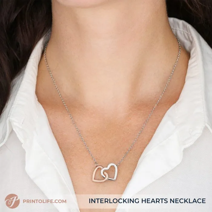 Long distance relationship gifts, Personalized Hearts Maps, 1 Interlocked Hearts Necklace - Image 8