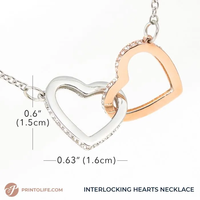 Long distance relationship gifts, Personalized Hearts Maps, 1 Interlocked Hearts Necklace - Image 2