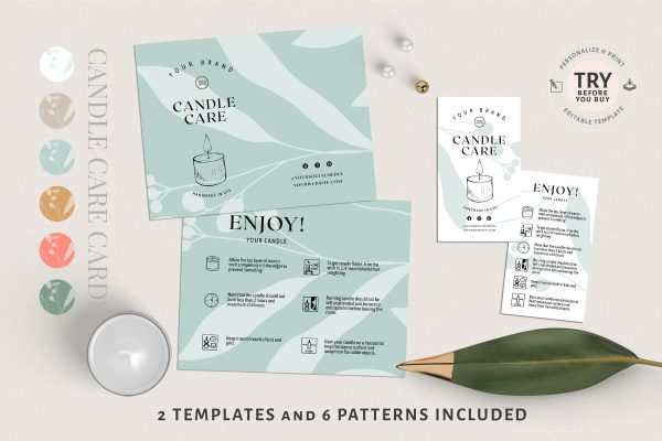 Candle Care Card Template