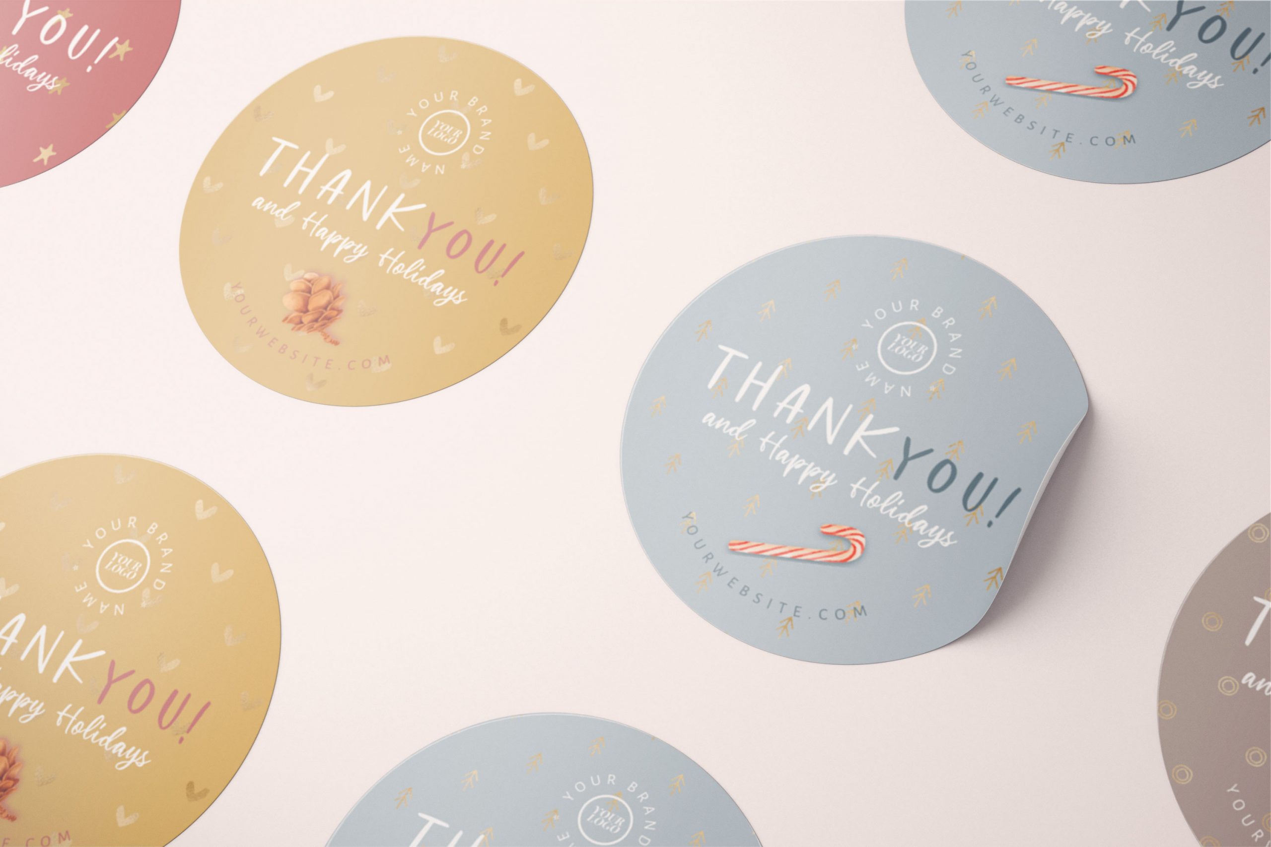 Thank You Card Template for Business, Stickers and Custom Tissue Paper with  Logo - Printolife