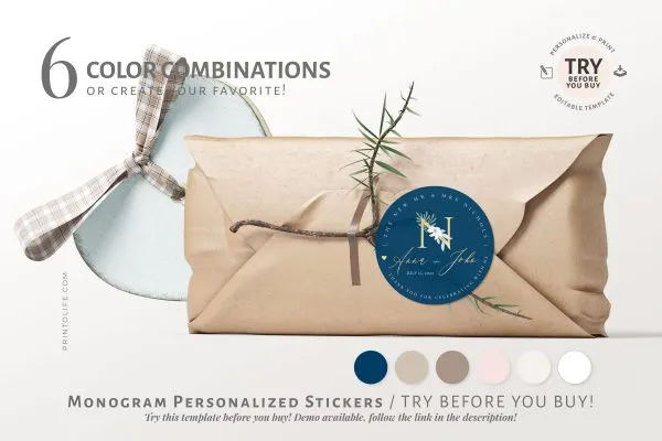 Custom Gift Packaging, Monogram Stickers