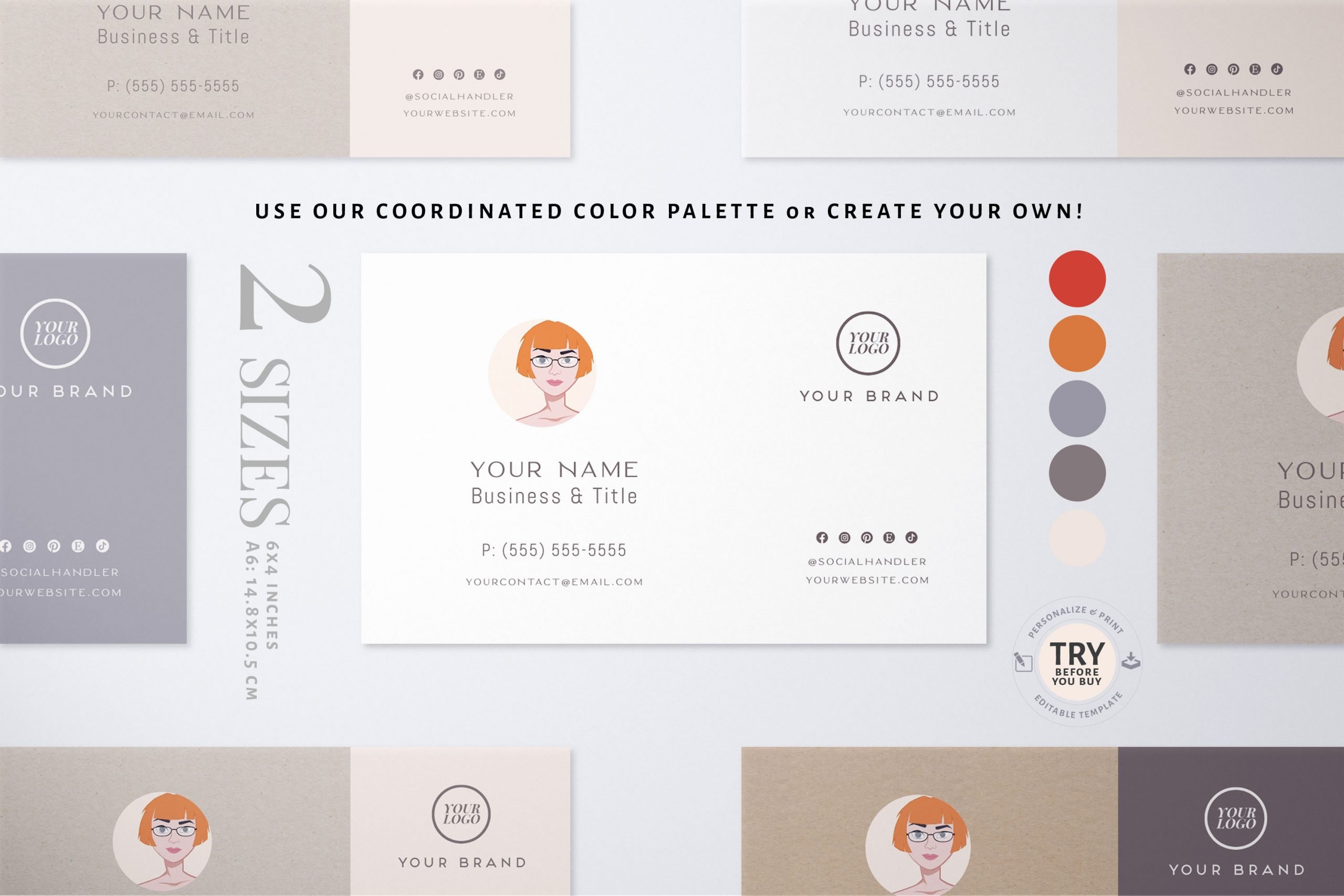 Business Card Template Apothecary Style by Printolife